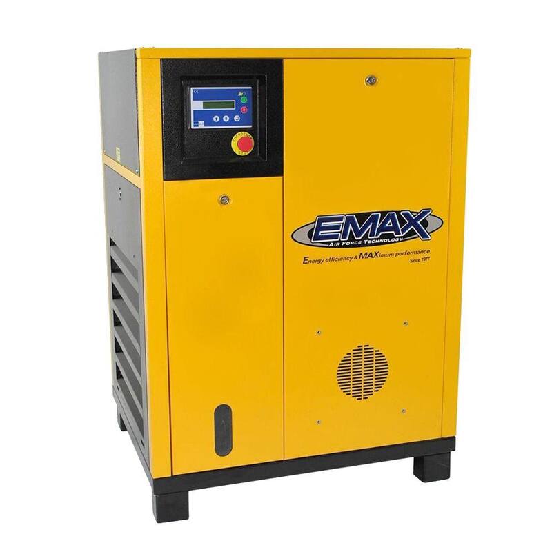 EMAX Premium Series 15 HP 208-Volt 3-Phase Stationary Electric Variable Speed Rotary Screw Air Compressor - HRV0150003