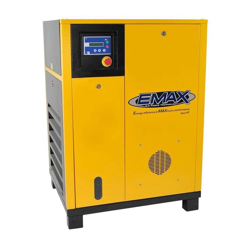 EMAX Premium Series 20 HP 208-Volt 3-Phase Stationary Electric Variable Speed Rotary Screw Air Compressor - HRV0200003