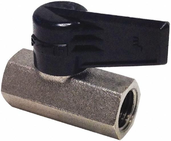 Legris Miniature Manual Ball Valve: 3/8" Pipe, Female Port - 0492 07 17