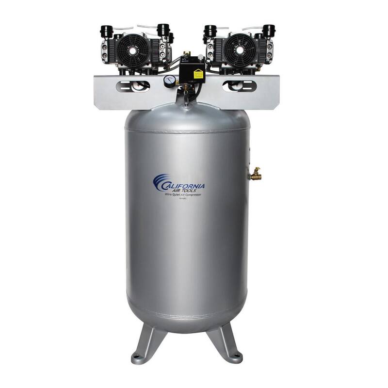 California Air Tools 80060C Ultra-Quiet Oil-Free 220V 80 Gal. 16.8 CFM at 90 PSI, 6.0 HP, Stationary Electric 120 PSI Air Compressor - 80060C