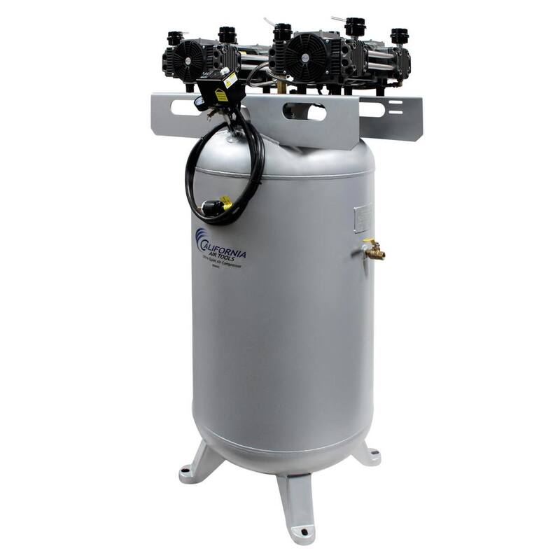 California Air Tools 80060C Ultra-Quiet Oil-Free 220V 80 Gal. 16.8 CFM at 90 PSI, 6.0 HP, Stationary Electric 120 PSI Air Compressor - 80060C