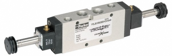 Parker Solenoid Valve: 4-Way & 2-Position, 1/4" Port, NPT - P2LBX592ESHDDN
