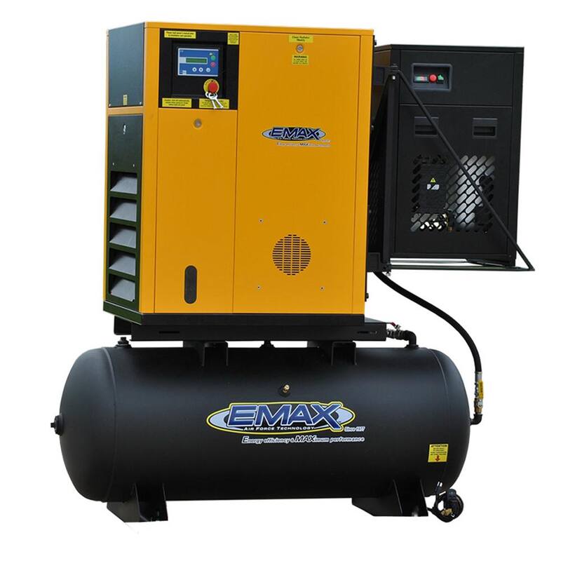 EMAX Premium Series 120 Gal. 15 HP 460-Volt 3-Phase Electric Variable Speed Rotary Screw Air Compressor W/Refrigerated Dryer - HRVK150003-460