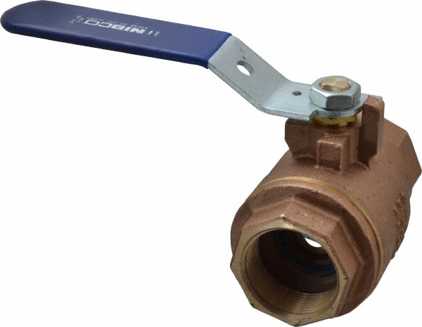 NIBCO Standard Manual Ball Valve: 1-1/2" Pipe, Full Port - NL9510C