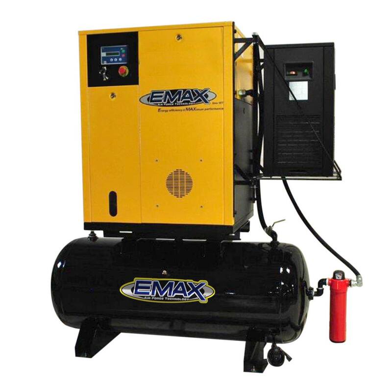 EMAX Premium Series 120 Gal. 7.5 HP 460-Volt 3-Phase Electric Variable Speed Rotary Screw Air Compressor W/Refrigerated Dryer - HRVK070003-460