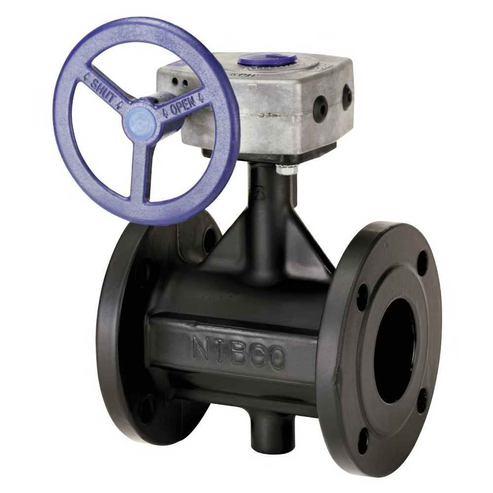 NIBCO Manual Flanged with Flared Ends (PN10) Butterfly Valve: 10" Pipe, Bare Stem Handle - NLFT00M
