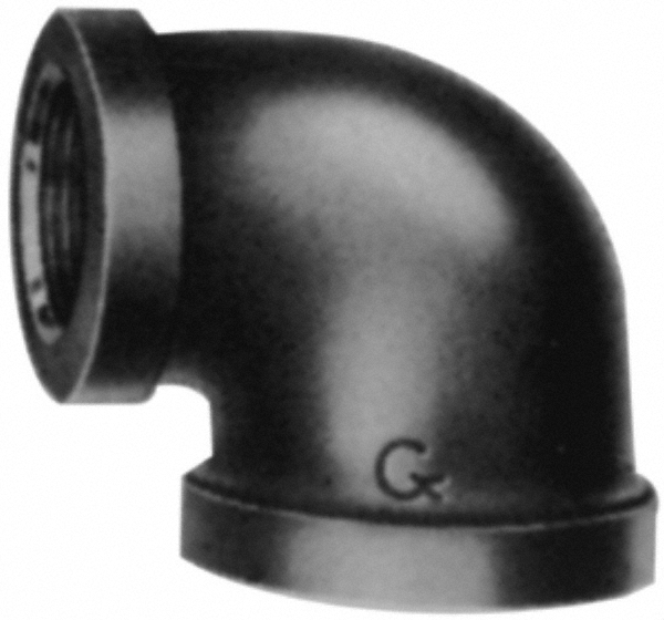 Anvil Black 90 deg Reducing Elbow: 1 x 1/2", Threaded - 0310008602