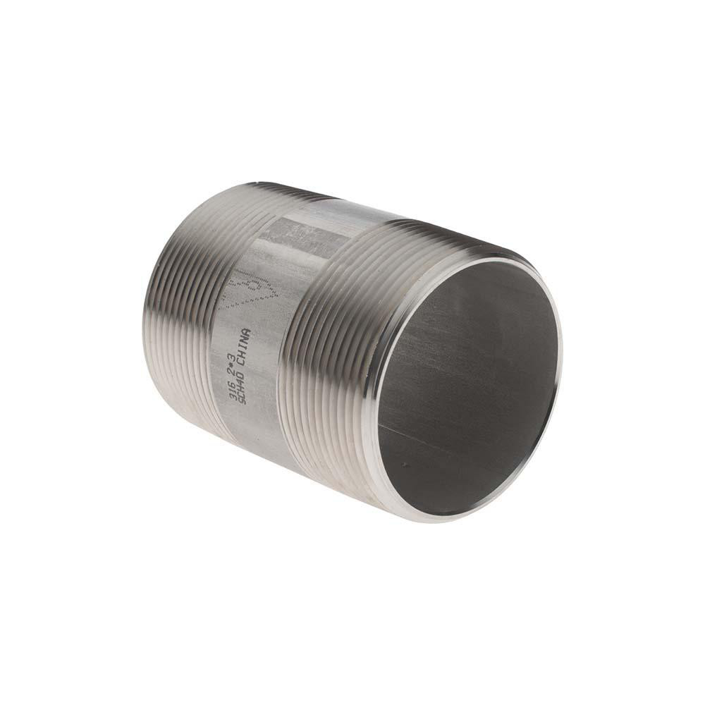 Value Collection Stainless Steel Pipe Nipple: 2" Pipe, Grade 316 & 316L - 6BN2*3