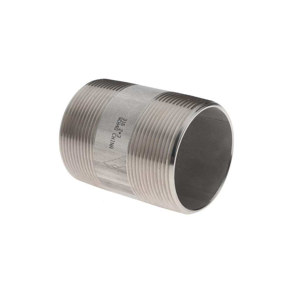 Value Collection Stainless Steel Pipe Nipple: 2" Pipe, Grade 316 & 316L - 6BN2*3
