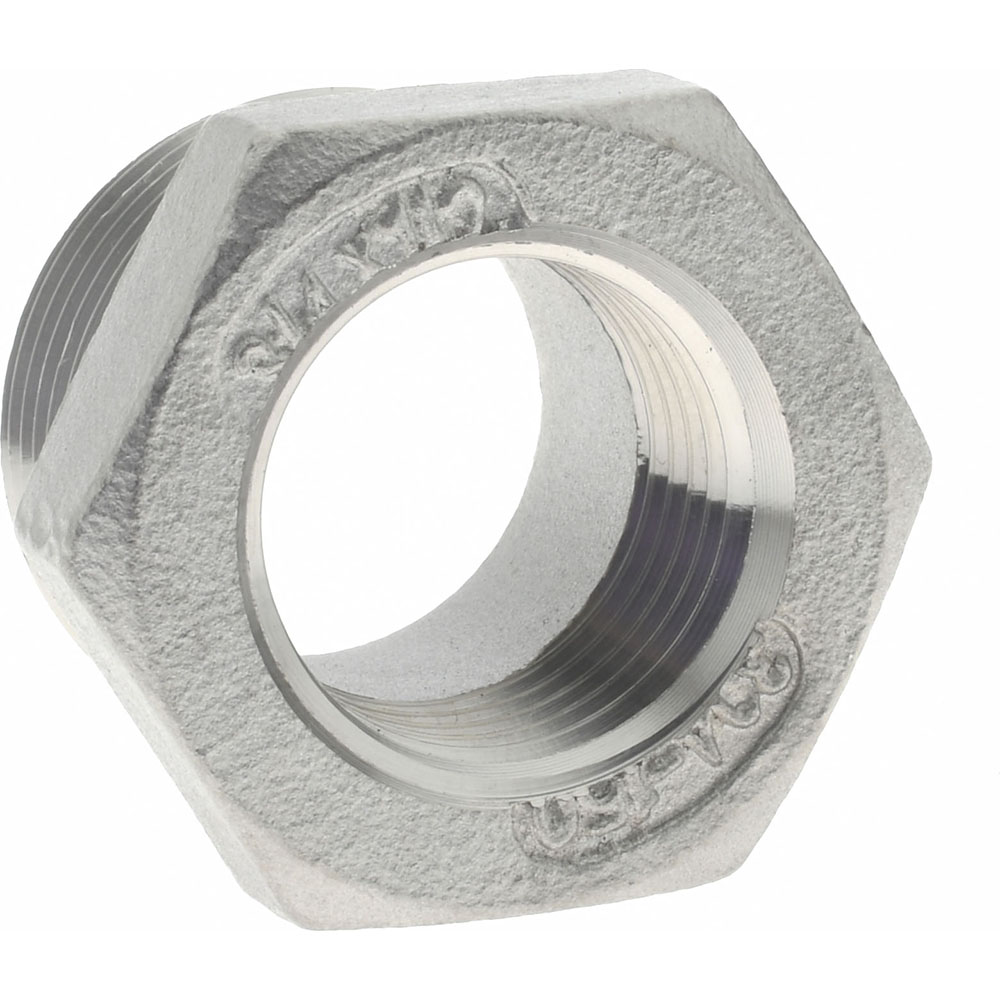 Value Collection Pipe Hex Bushing: 3/4 x 1/2", 304 Stainless Steel - 4HB3/4*1/2