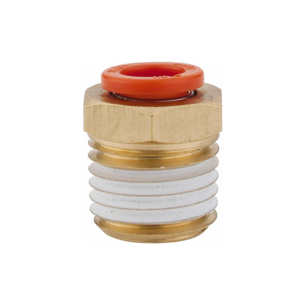 SMC PNEUMATICS Push-to-Connect Push-to-Connect Fitting: Connector, NPT, 1/4" OD - KQ2H07-35AS