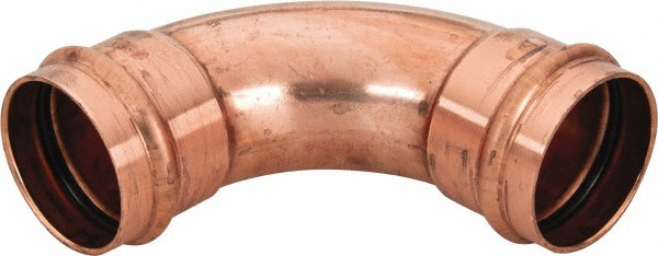 NIBCO Wrot Copper Pipe 90 ° Elbow: 1-1/2" Fitting, P x P, Press Fitting, Lead Free - 9056150PC