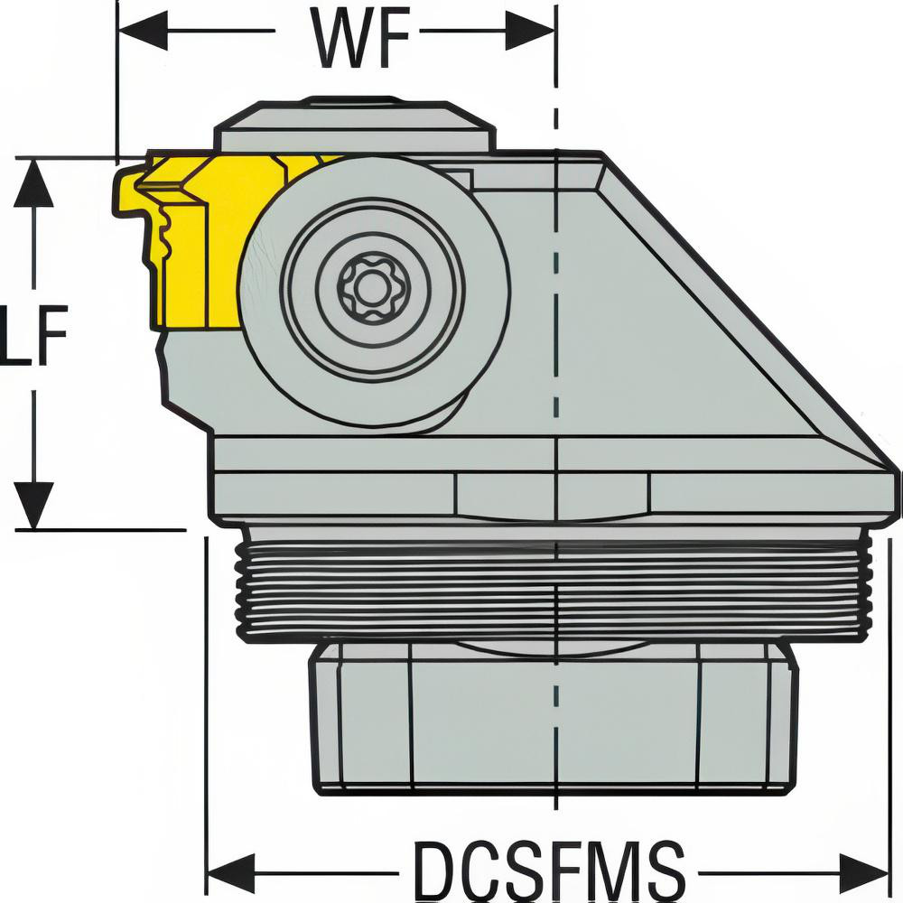 Seco Size GL50, 35mm Head Length, 32mm Ctr to Cutting Edge, Right Hand Internal Modular Threading Cutting Unit Head - 03011855