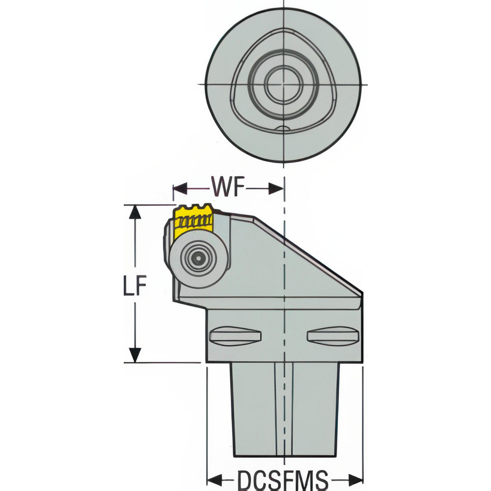 Seco Size C6, 65mm Head Length, 45mm Ctr to Cutting Edge, Right Hand External Modular Threading Cutting Unit Head - 02995827