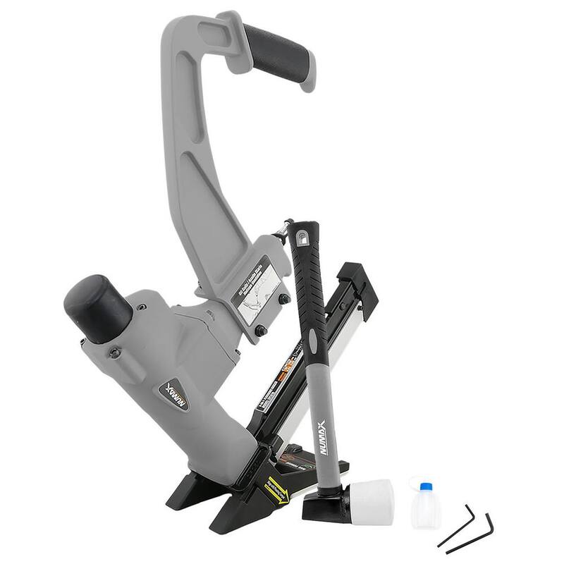 NuMax Pneumatic 3-in-1 15.5 and 16 Gauge 2 in. Flooring Nailer / Stapler with Flooring Mallet and Interchangeable Base Plates - SFL618
