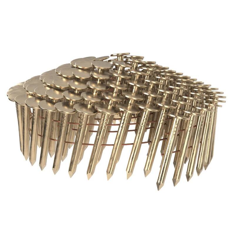 Grip-Rite 1-1/4 in. x 0.120-Gauge 15° Smooth Shank Electrogalvanized Wire Collated Coil Roofing Nails 7,200 per Box - GRCR3DGAL