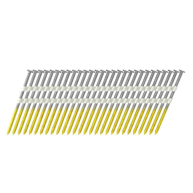 Grip-Rite 3 in. x 0.120 in. 21° Plastic Collated Bright Coated Smooth Shank Framing Nails 1000 per Box - GR3011M