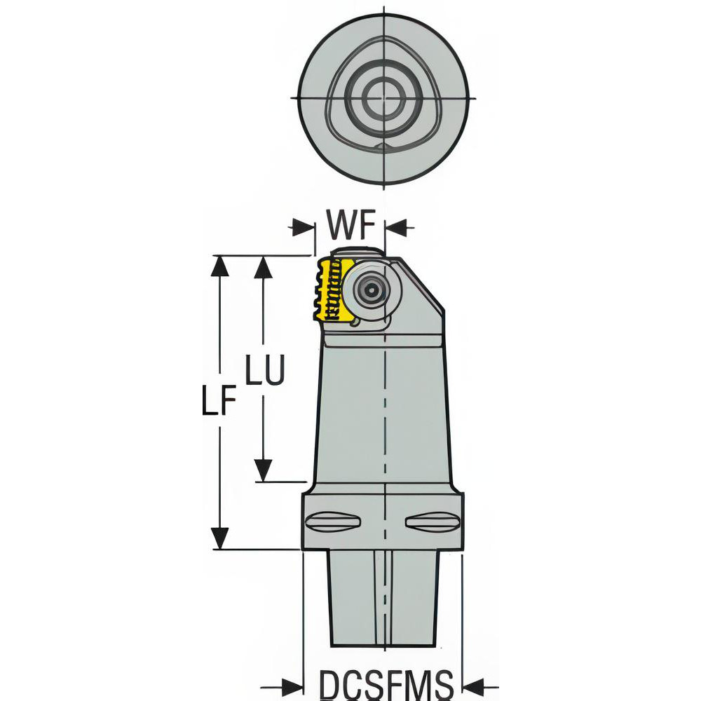 Seco Size C6, 115mm Head Length, 27mm Ctr to Cutting Edge, Right Hand External Modular Threading Cutting Unit Head - 03010914
