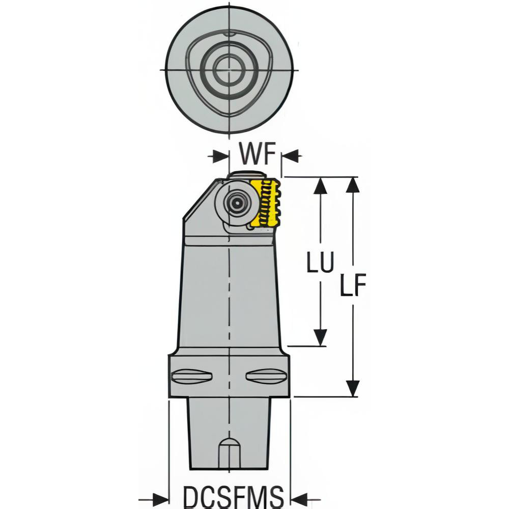 Seco Size C6, 115mm Head Length, 27mm Ctr to Cutting Edge, Left Hand External Modular Threading Cutting Unit Head - 03010915