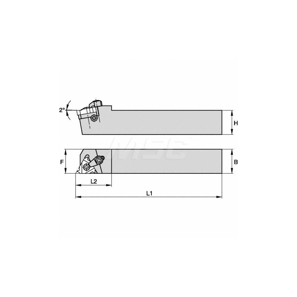 Kennametal Indexable Threading Toolholder: External, Right Hand, 32 x 32 mm Shank - 1125454