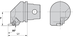 Kennametal Size KM40TS, 40mm Head Length, 27mm Ctr to Cutting Edge, Left Hand Internal Modular Threading Cutting Unit Head - 3959952