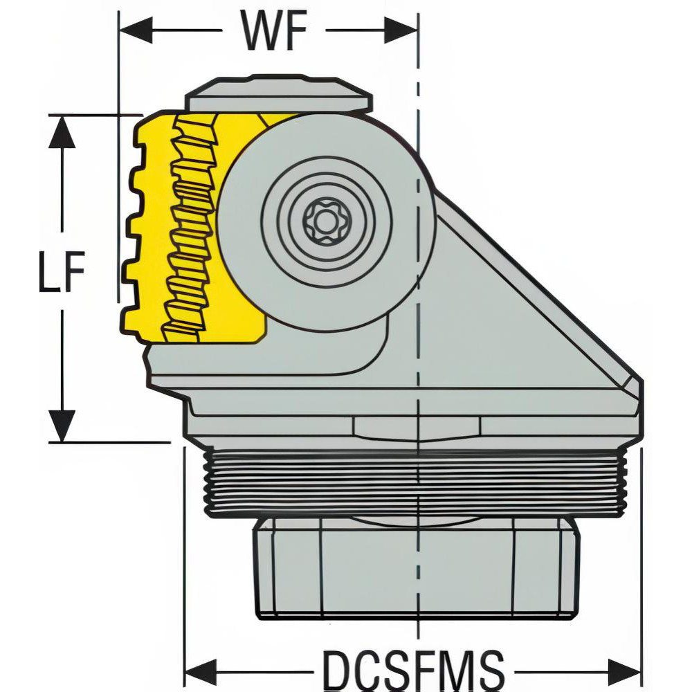 Seco Size GL50, 44mm Head Length, 32mm Ctr to Cutting Edge, Right Hand Internal Modular Threading Cutting Unit Head - 03008552