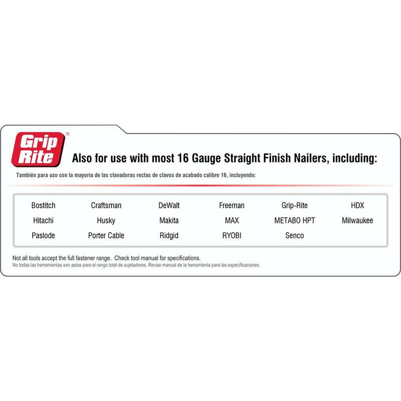Grip-Rite 2 in. x 16-Gauge Electrogalvanized Steel Finish Nails 4000 per Box - GRF1624M