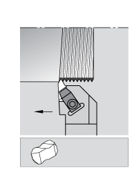 Kennametal Indexable Threading Toolholder: Internal & External, Right Hand, 1-1/4 x 1-1/4" Shank - 1097650