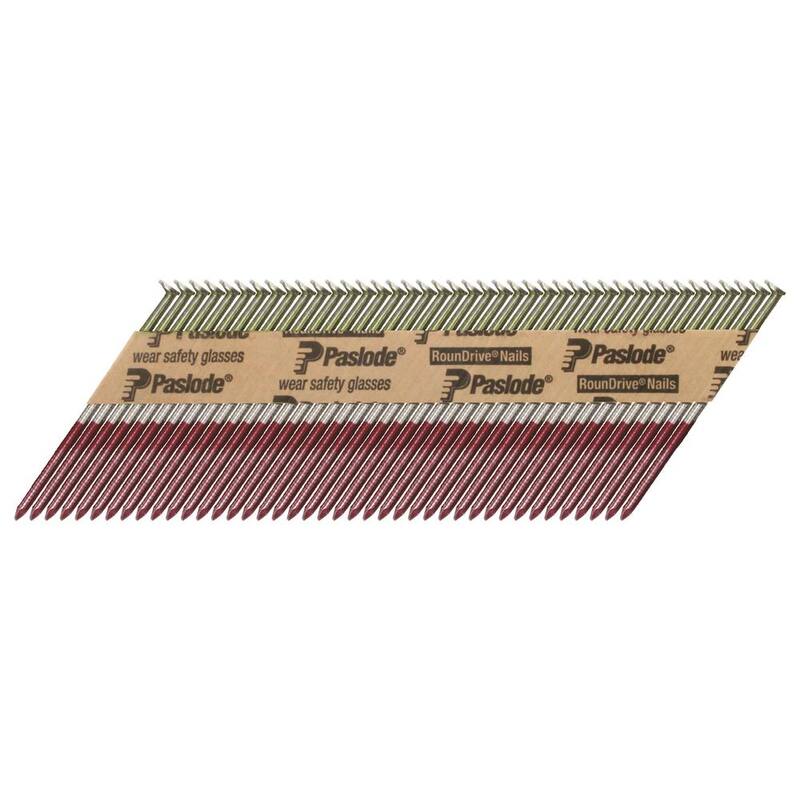 Paslode 3 in. x 0.120-Gauge 30 -Degree Galvanized Ring Shank Paper Tape Framing Nails (2000 per Box) - 650385