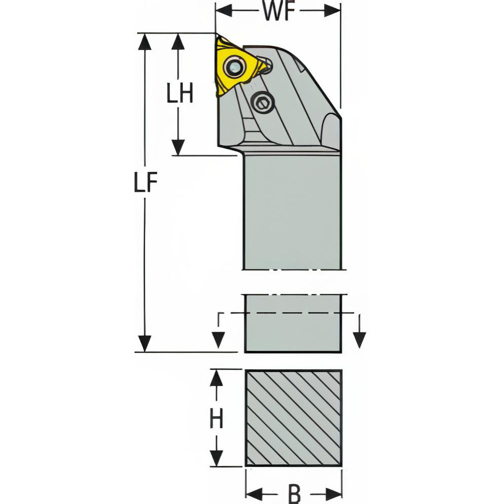 Seco Indexable Threading Toolholder: External, Left Hand, 1-1/4 x 1-1/4" Shank - 03007240