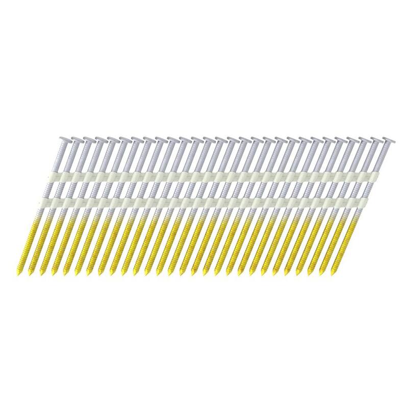 Grip-Rite 3 in. x 0.120 in. 21° Plastic Collated Exterior Galvanized Ring Shank Framing Nails 4000 per Box - GR408HG