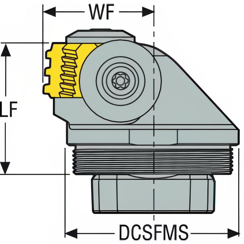 Seco Size GL50, 38mm Head Length, 32mm Ctr to Cutting Edge, Right Hand Internal Modular Threading Cutting Unit Head - 03008525
