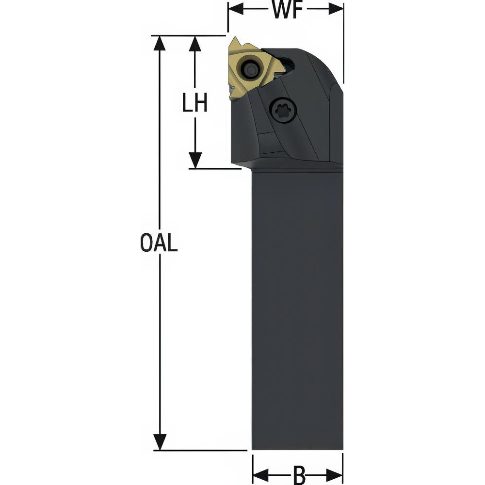 Seco Indexable Threading Toolholder: External, Right Hand, 24.89 x 0.98 mm Shank - 03007246
