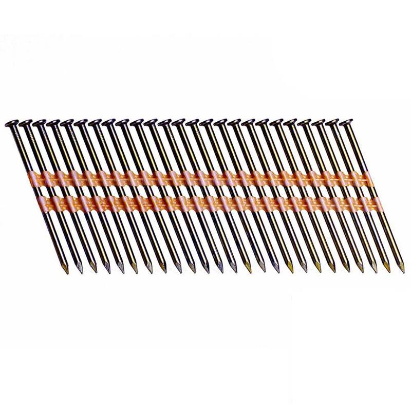 Grip-Rite 3-1/4 in. x 0.131 in. 21° Plastic Collated Exterior Galvanized Smooth Shank Framing Nails 1000 per Box - GR034HG1M