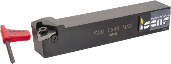 Dorian Tool Indexable Threading Toolholder: External, Right Hand, Uses 16 to G60 Inserts, 1 x 1" Shank - 73310158496