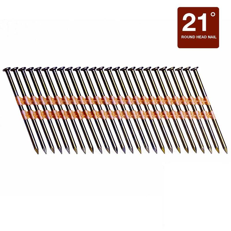 Grip-Rite 3-1/4 in. x 0.131 in. 21° Plastic Collated Bright Coated Steel Smooth Shank Framing Nails 4000 per Box - GR024