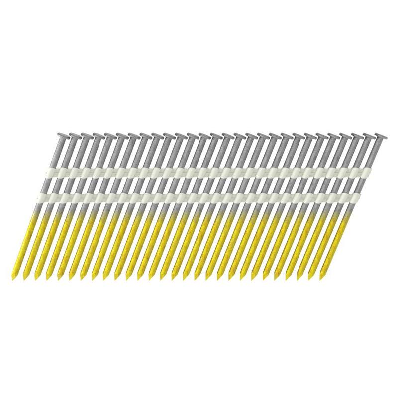 Grip-Rite 3-1/4 in. x 0.131 in. 21° Plastic Collated Bright Coated Steel Smooth Shank Framing Nails 4000 per Box - GR024