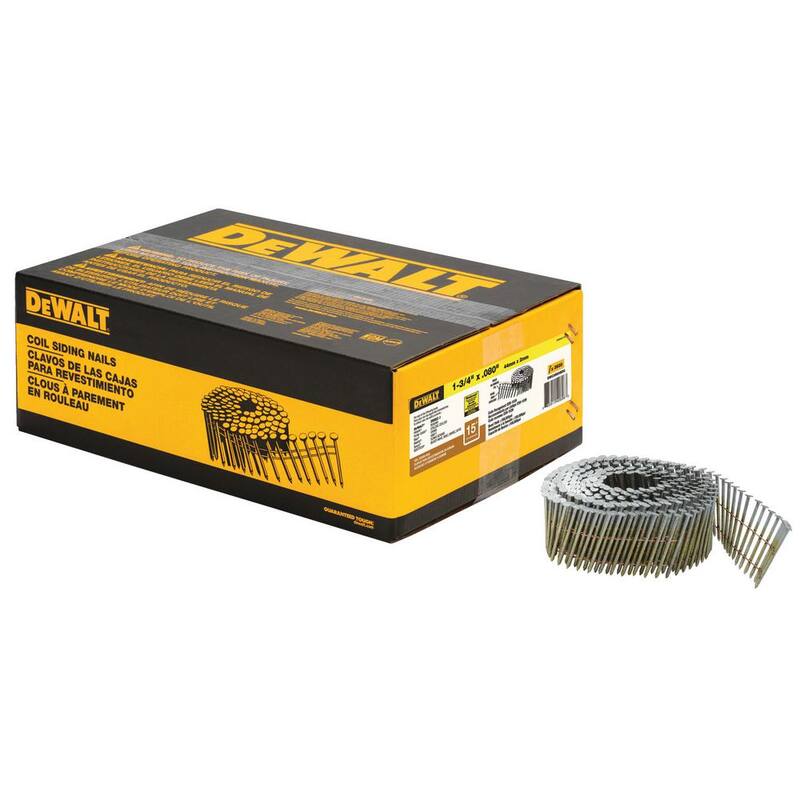 DEWALT 1-3/4 in. x 0.080 in. Galvanized Metal Ring Shank Coil Nails (4200 Pieces) - DWC5R80BDG