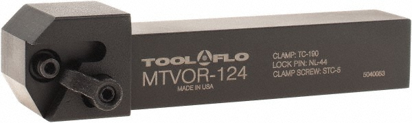 Tool-Flo Indexable Threading Toolholder: Internal, Left Hand, 1-1/2 x 1-1/2" Shank - 97202456