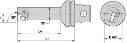 Kennametal Size KM50TS, 50mm Head Length, 35mm Ctr to Cutting Edge, Right Hand Internal Modular Threading Cutting Unit Head - 3959393