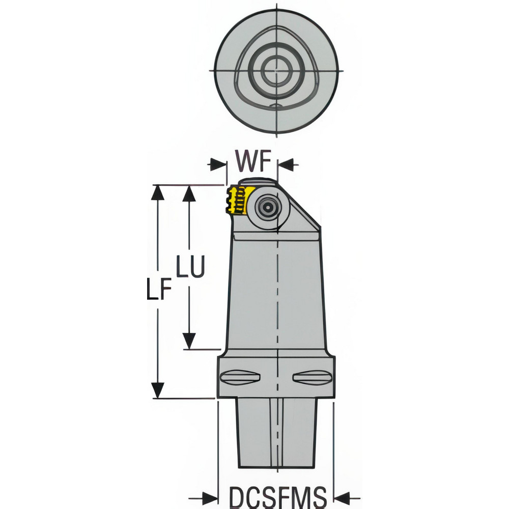 Seco Size C6, 115mm Head Length, 27mm Ctr to Cutting Edge, Right Hand External Modular Threading Cutting Unit Head - 03003765