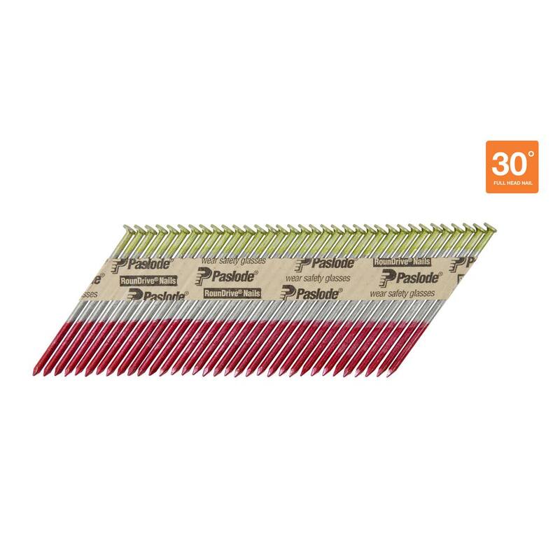Paslode 3-1/4 in. x 0.131-Gauge 30° Galvanized Smooth Shank Paper Tape Framing Nails (2,000 per Box) - 650388