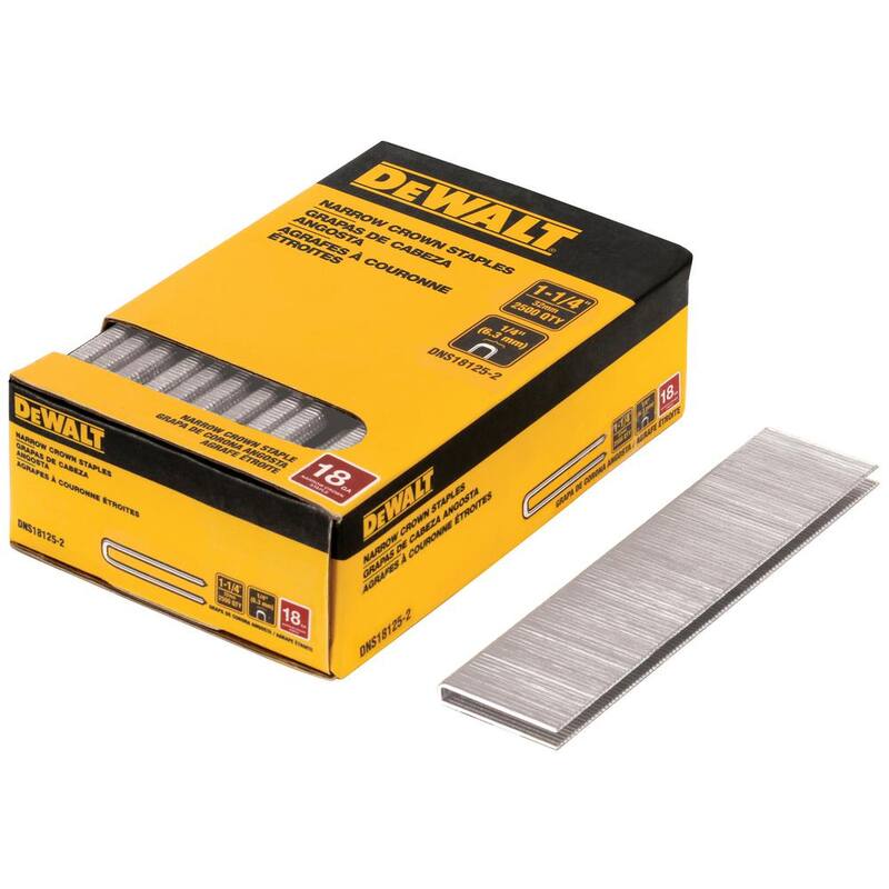 DEWALT 1/4 in. x 1-1/4 in. 18-Gauge Glue Collated Crown Staple (2500 Pieces) - DNS18125-2