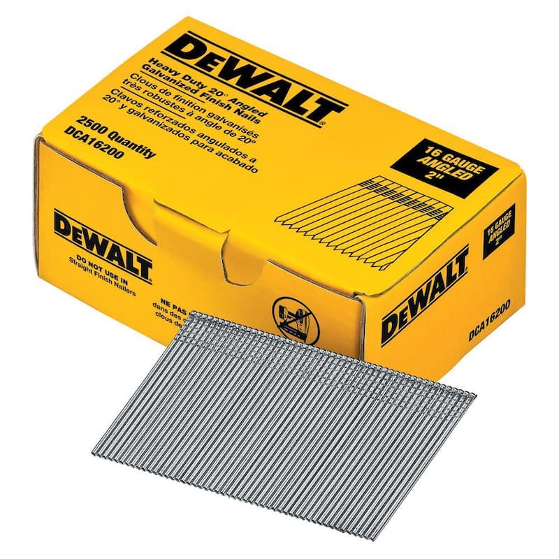 DEWALT 2 in. 16-Gauge Angled Finish Nails (2500 Pack) - DCA16200