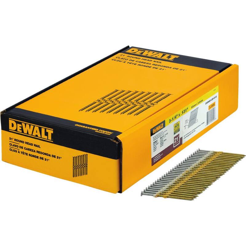 DEWALT 3-1/4 in. x 0.131 in. Galvanized Metal Framing Nails 2000 per Box - DWRHS12D131G