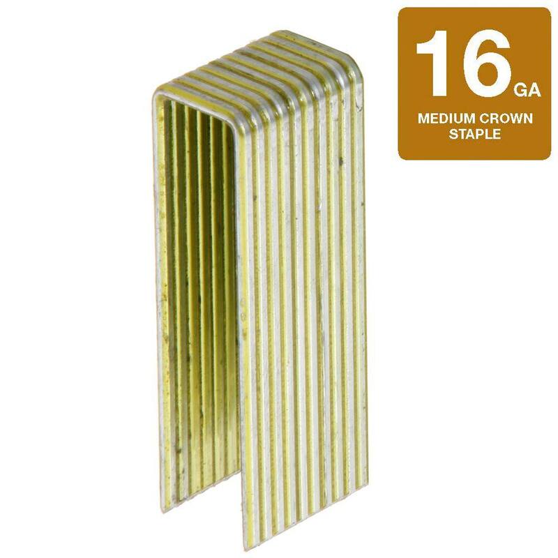 Grip-Rite 7/16 in. x 1-1/2 in. 16-Gauge Electrogalvanized N-Style Medium Crown Staples 10000 per Box - GRN17