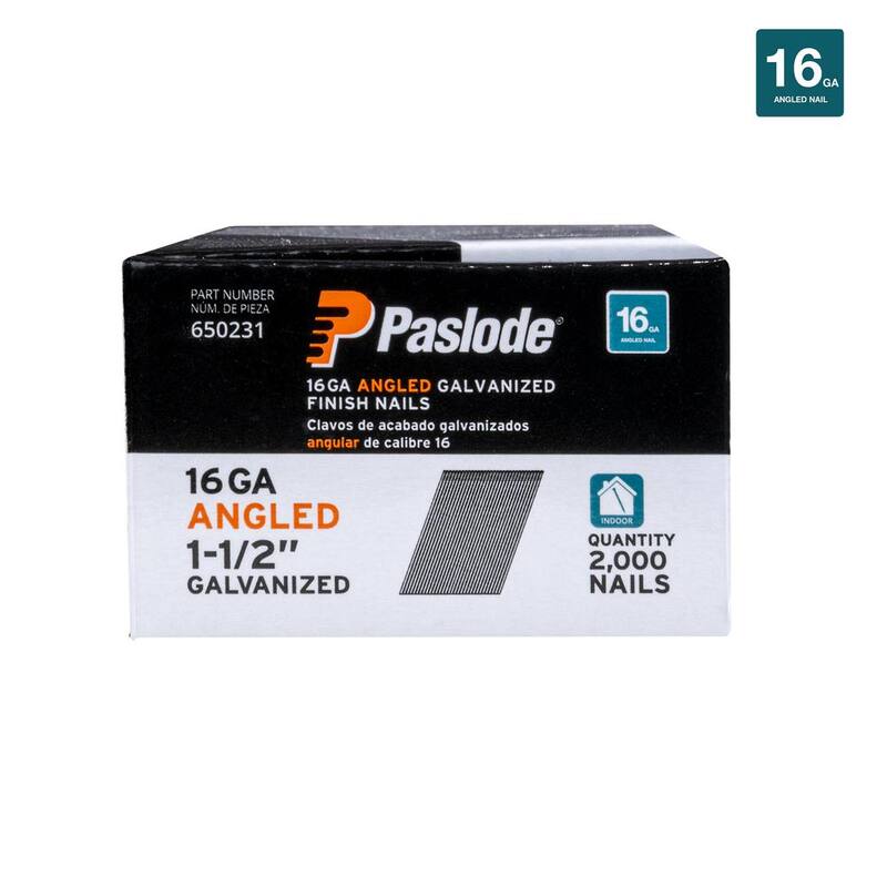 Paslode 1-1/2 in. x 16-Gauge 20° Galvanized Angled Nails (2000 per Box) - 650231