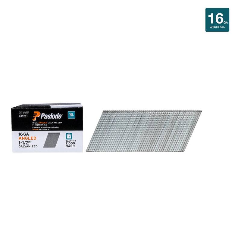 Paslode 1-1/2 in. x 16-Gauge 20° Galvanized Angled Nails (2000 per Box) - 650231
