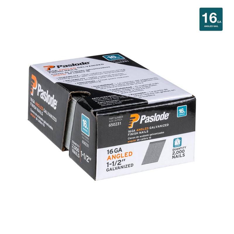 Paslode 1-1/2 in. x 16-Gauge 20° Galvanized Angled Nails (2000 per Box) - 650231