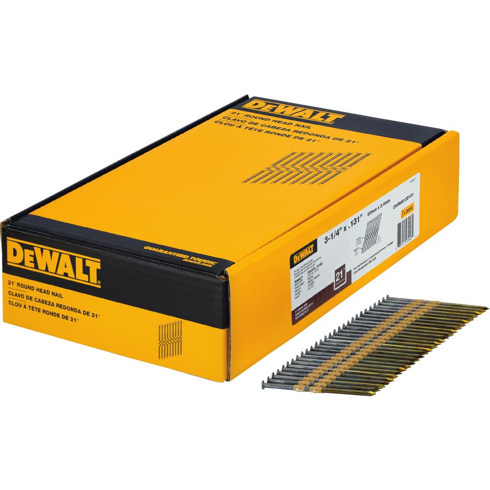 DEWALT 3-1/4 in. x 0.131 in. Metal Framing Nails (2000 per Box) - DWRHS12D131